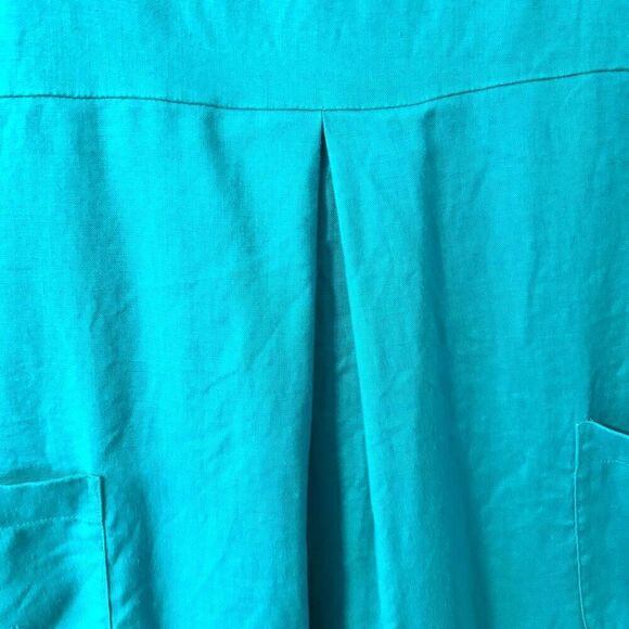 J. Jill M linen Aqua blue sleeveless pocket dress - Picture 4 of 8